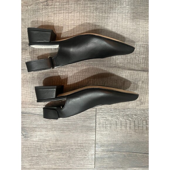 NWOB Homers Black Pointy Toe Sling Back Block Heel Hand Crafted Shoes Size 37 - Picture 6 of 10